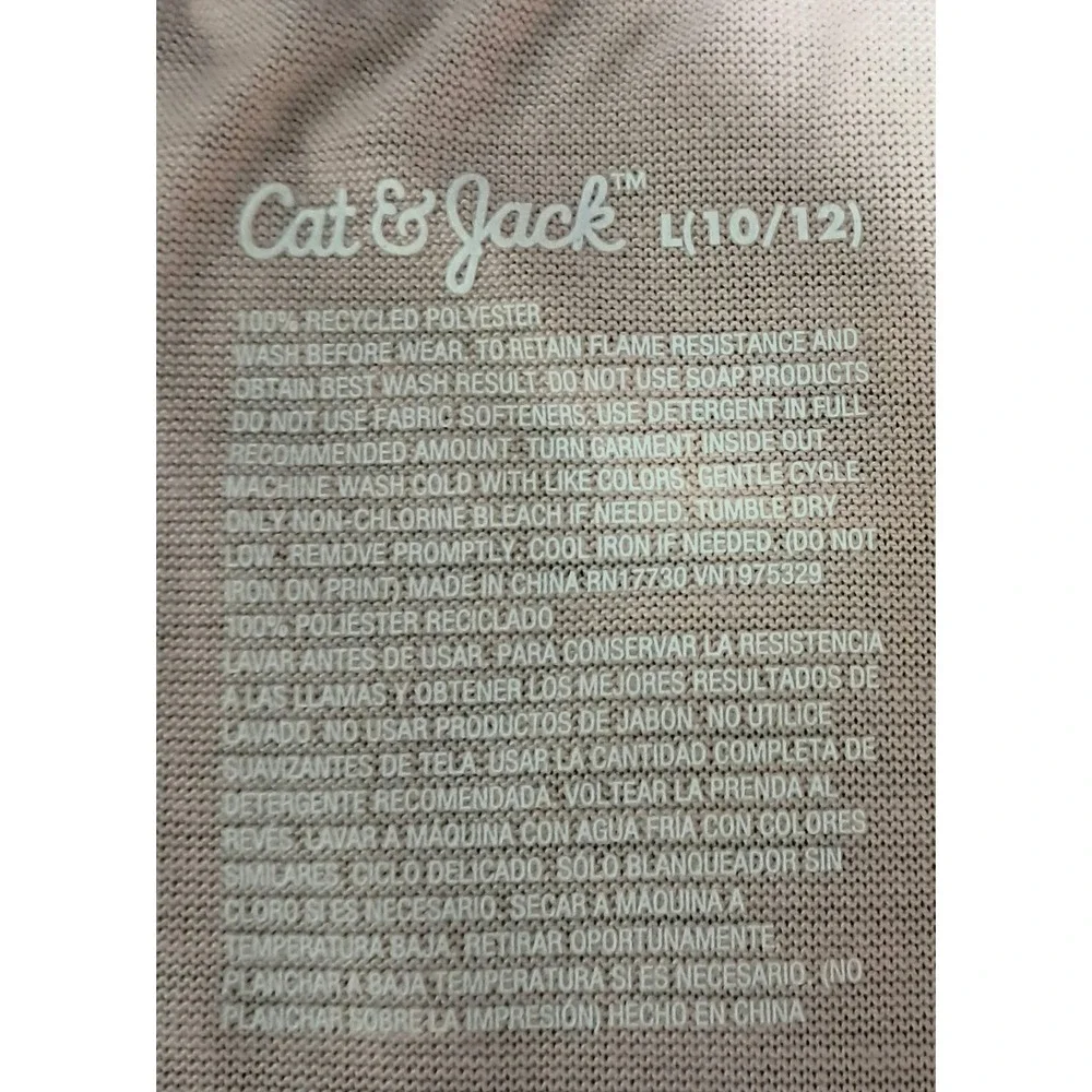 Cat & Jack, 3 pc, girls PJ's, Coral top, Purple pants & Tie dye shorts, L(10/12)